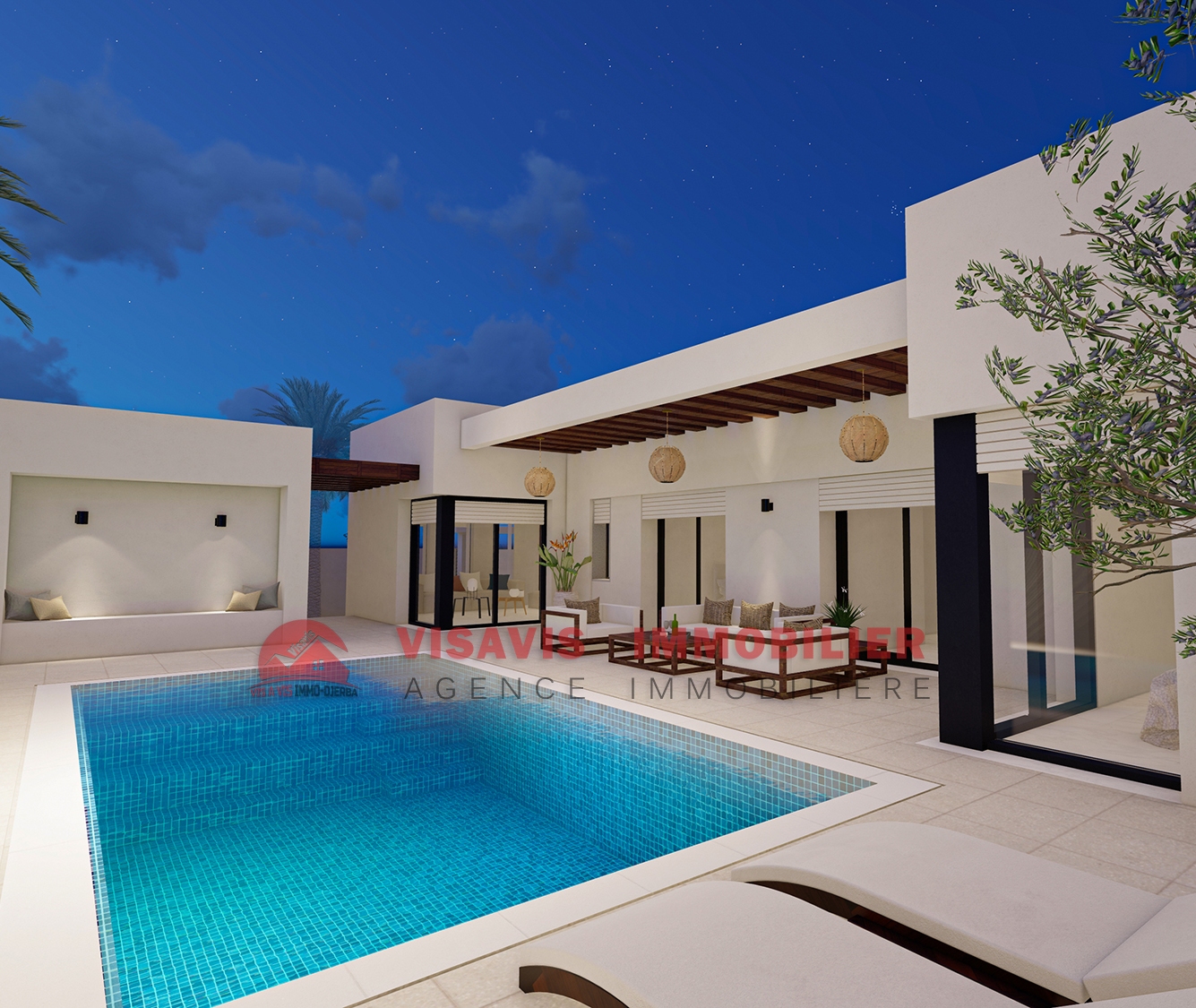 Villa en U et piscine privée à Houmt Souk Djerba - Réf P653